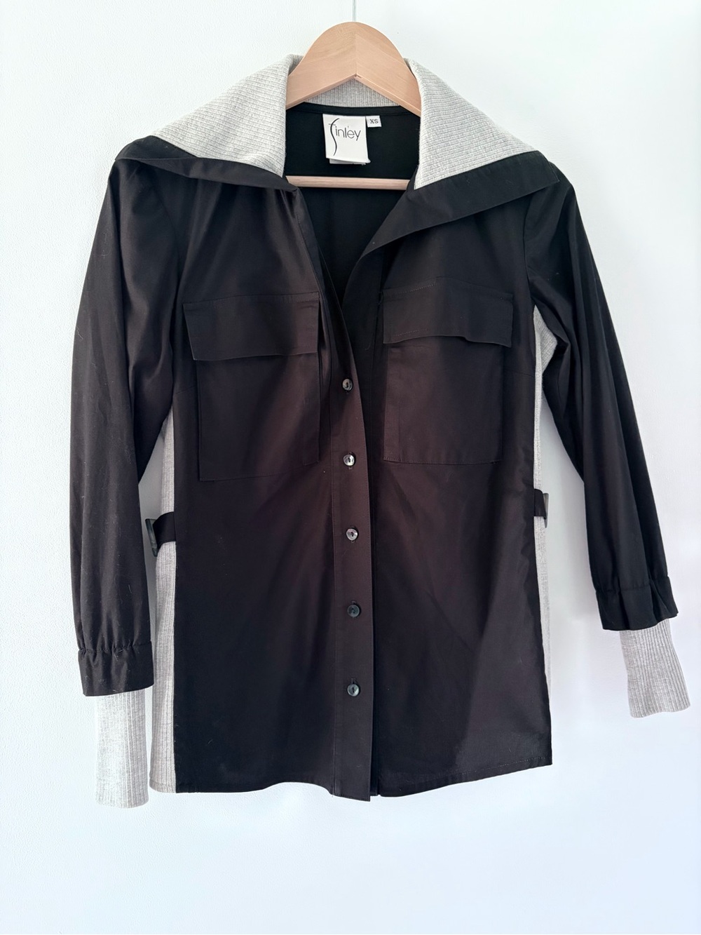 Finley XS Black & Gray Maryl Too Utility Shirt Jacket Style 891100 - Picture 2 of 10